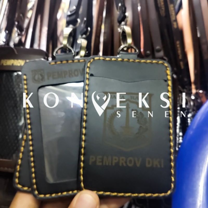 

gantungan kulit id card pemprov DKI hitam