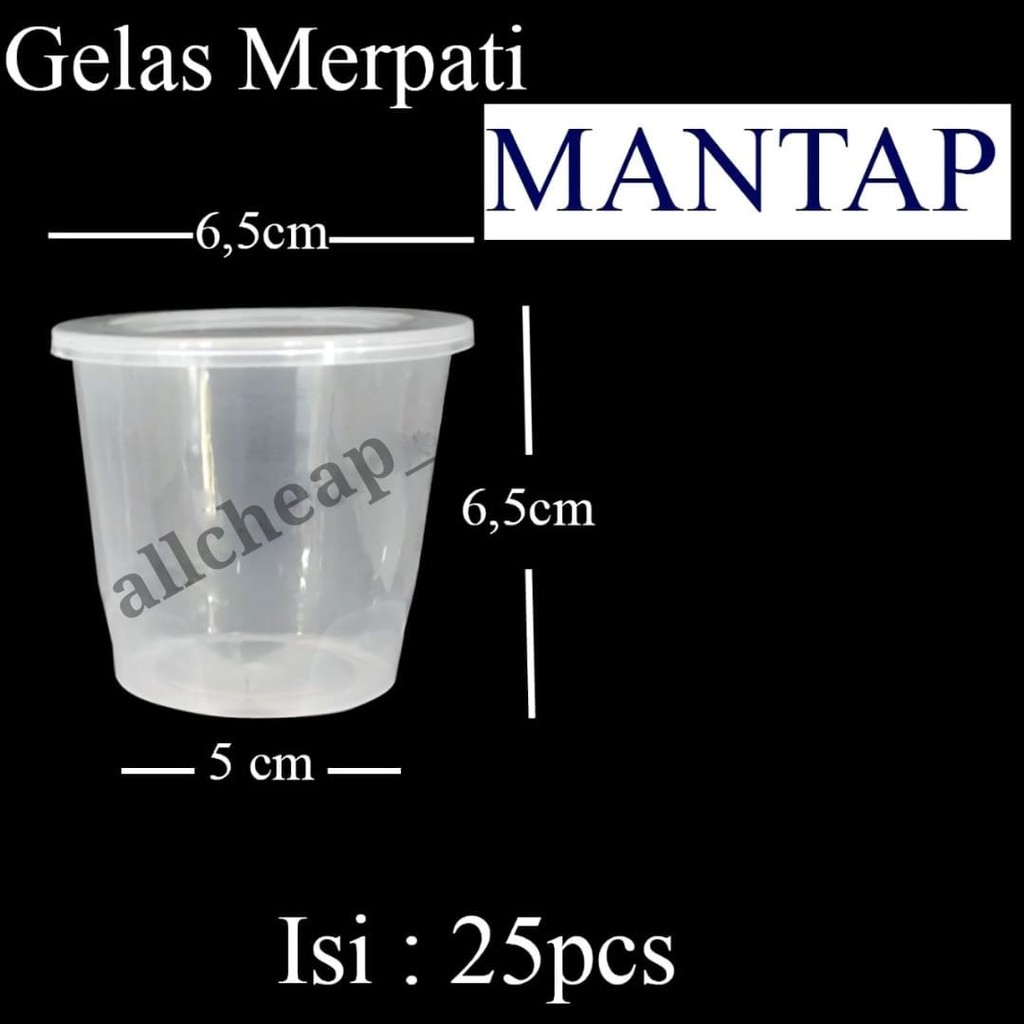 isi 25pcs cup gelas puding pudding merpati pp merpati FIM