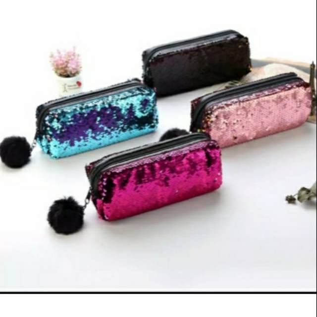 

Pencil Case Sequin/Kotak Pensil/Kotak make up