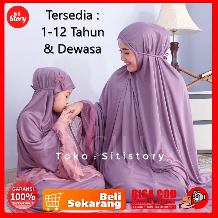 Mukena mukenah rukuh rukoh kopel couple ibu dan anak sd tk anak umur usia 1 2 3 4 5 6 7 8 tahun th