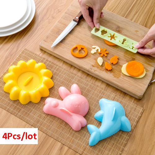 Cetakan Nasi Set Isi 4 Kelinci Bunga Lumba Lumba dan Cetakan Sayur Cheese - Cetakan Nasi Bento Lucu Isi 4 - Cetakan Nasi Animal