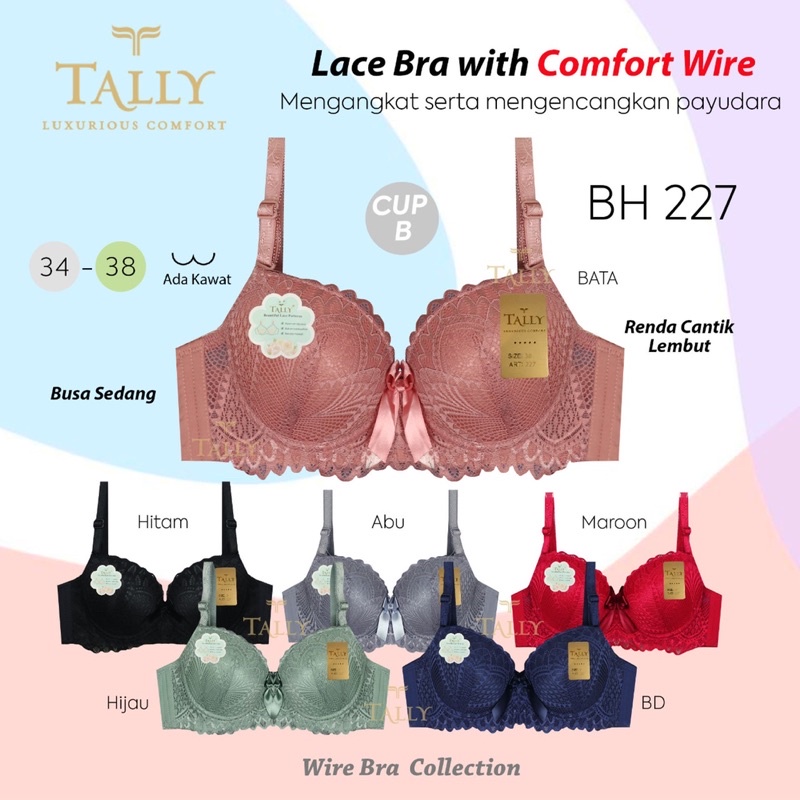 new Model BH | Bra Brukat TALLY 227 Pakai Kawat Dan Busa Sedang