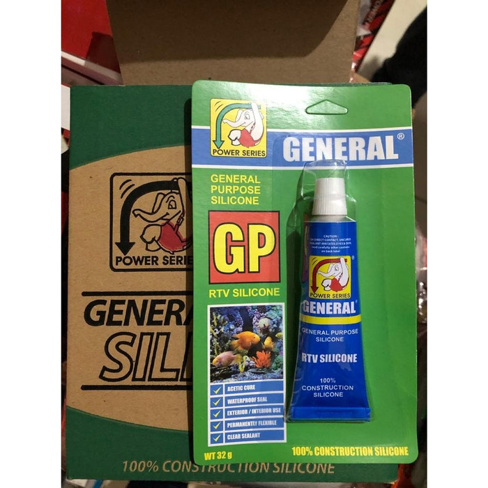 

Lem Sealant Silikon Kaca Aquarium Glue Silicone Clear 32Gram Merk GP Cap Gajah Ori