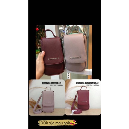 tas dompet hp cherovina burgundy sophie paris