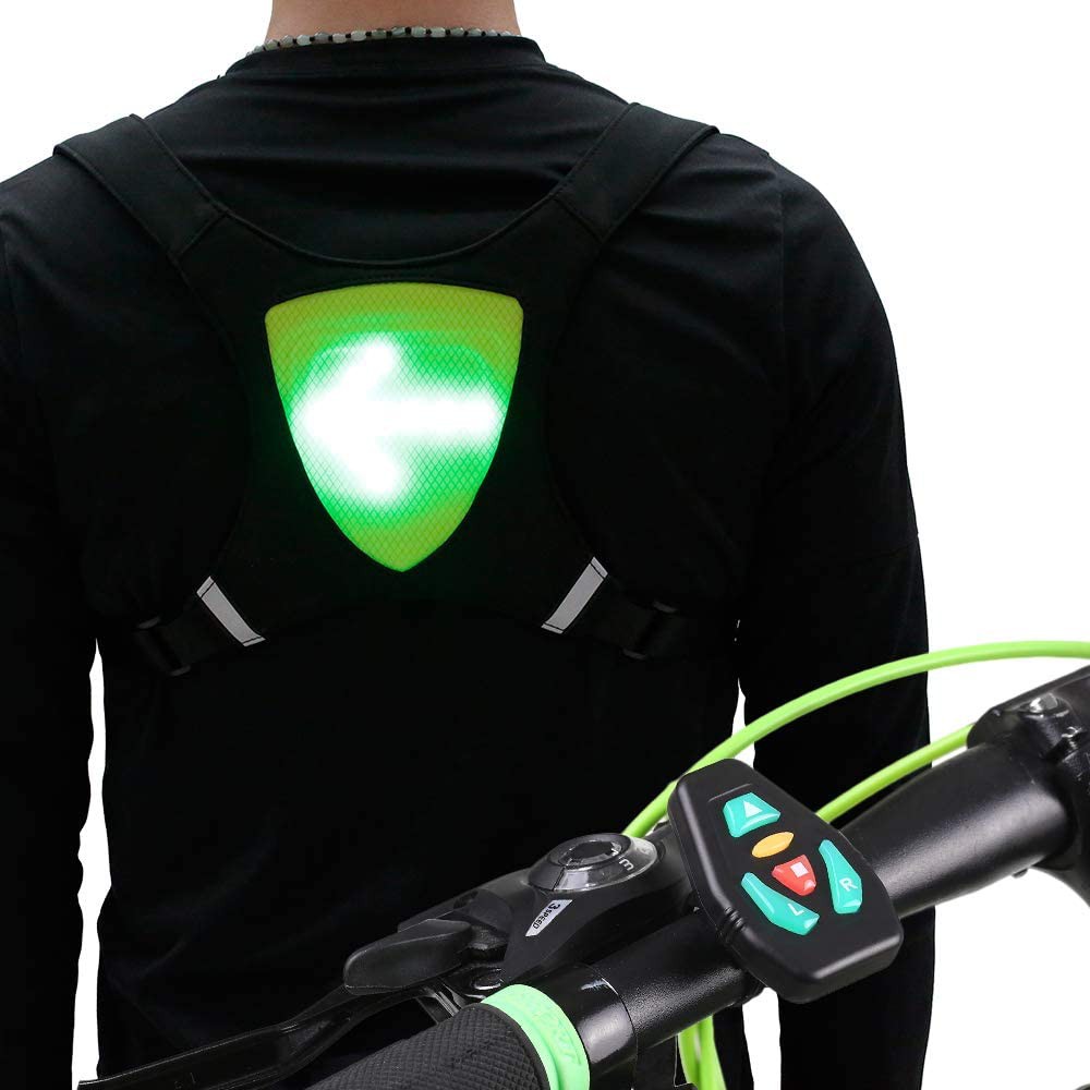 Rompi Jersey sepeda Lampu night ride belok kedip rem belakang sen vest