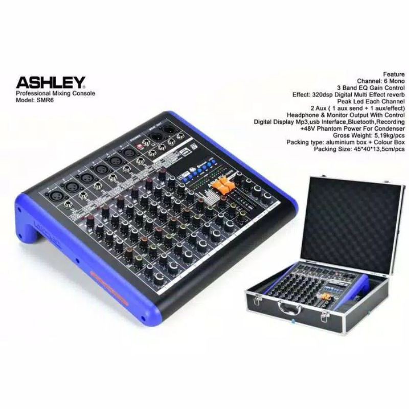 Mixer Audio 6 Channel Ashley SMR-6 SMR6 SMR 6 Original TERBAIK