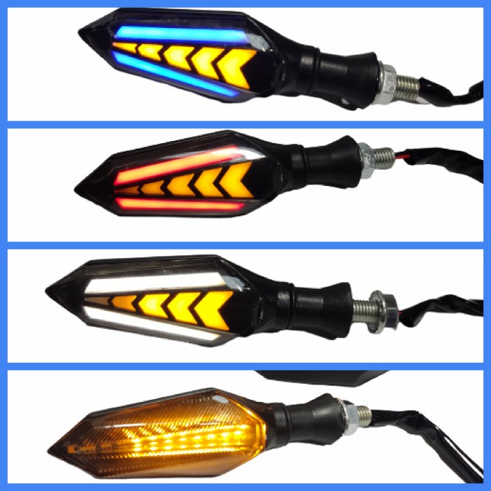 Lampu sen led running 2warna vixion byson mx king cb cbr aerox vario new byson dll