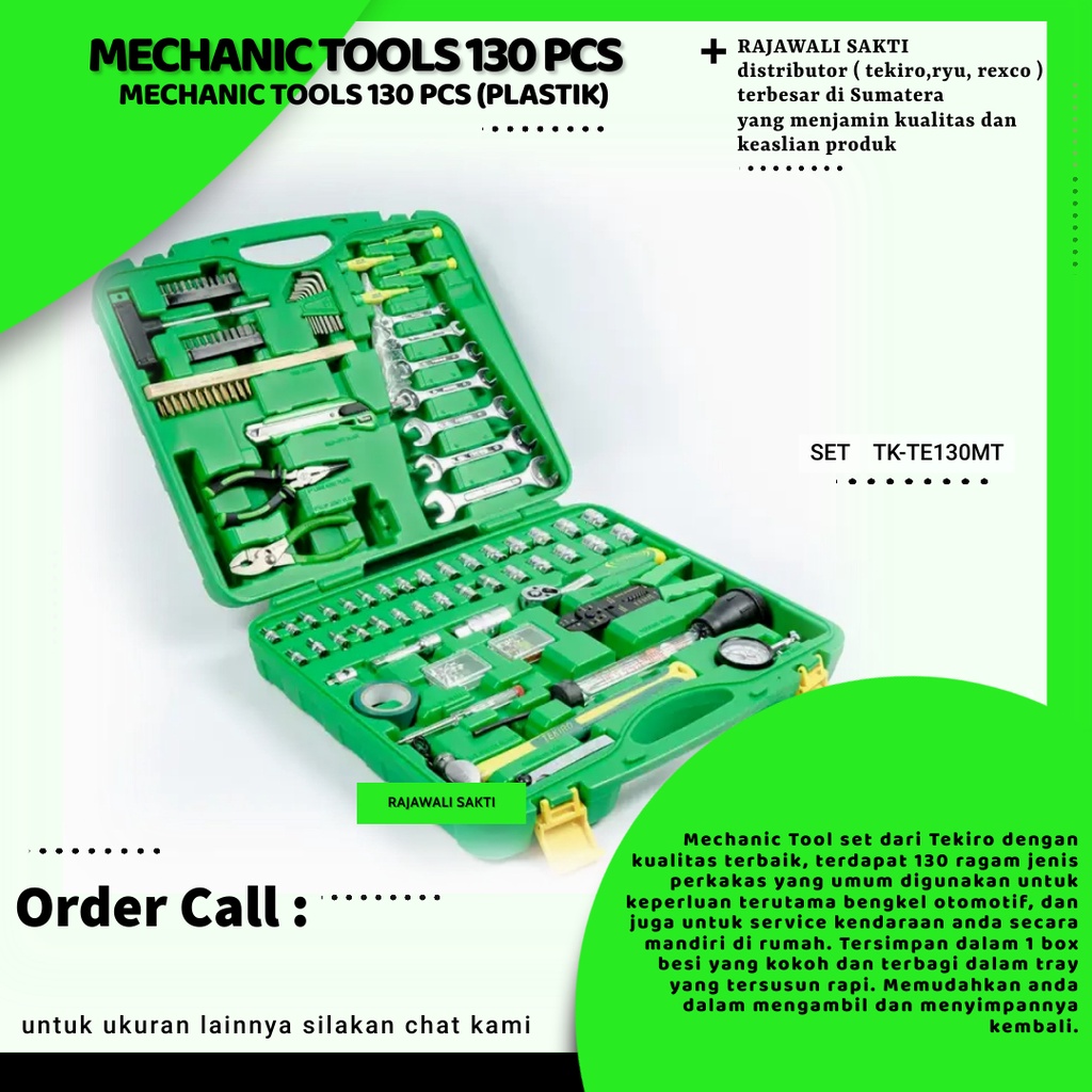 MECHANIC TOOLS 130 PCS BOX PLASTIK TEKIRO