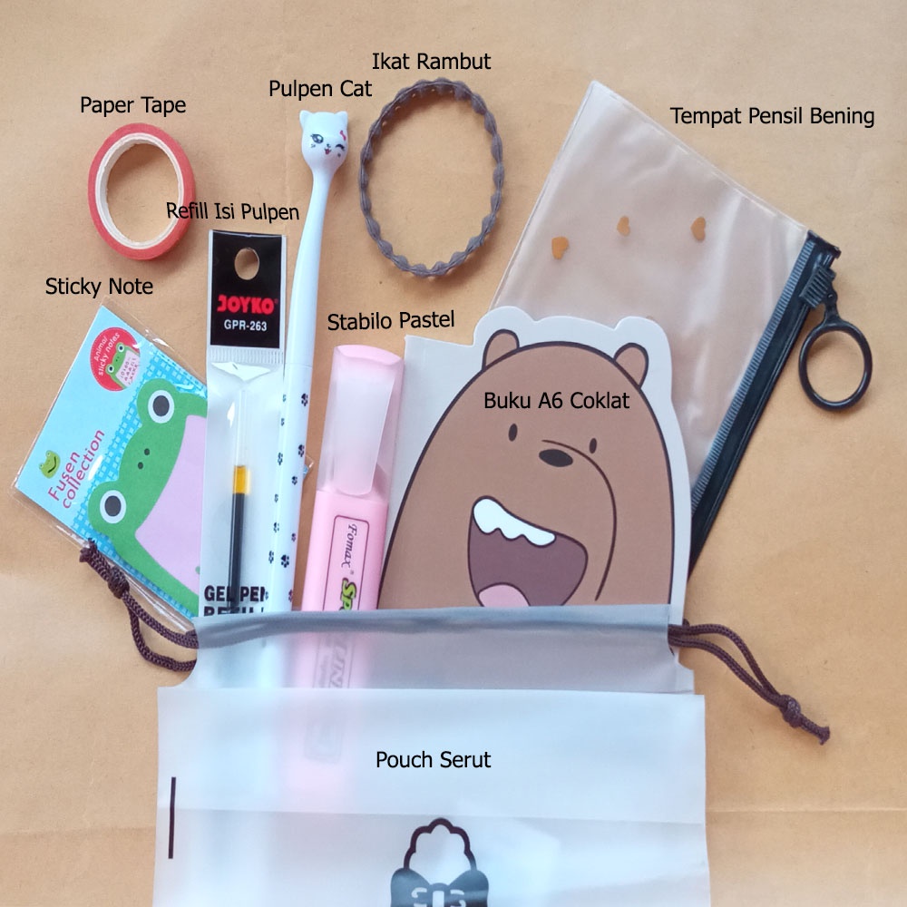 

PAKET ALAT TULIS 9IN1 / STATIONERY SET FANCY / ALAT TULIS SET / STATIONERY ATK / BUKU WE BARE BEAR