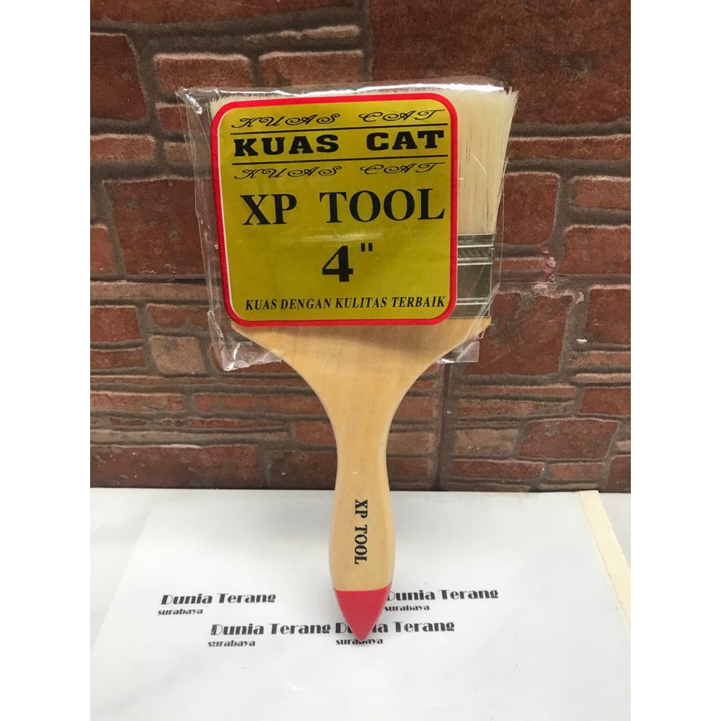 Kuas Cat XPTOOL 4 in Bulu Putih 633 gg Kayu Vernis / Kwas Tembok 4&quot; / Koas Cat Minyak 4in