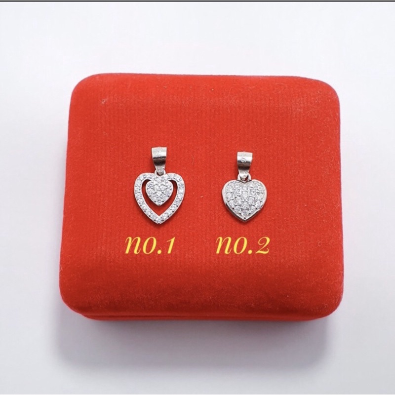 Liontin love perak 925 lapis emas putih liontin love mini perak 925