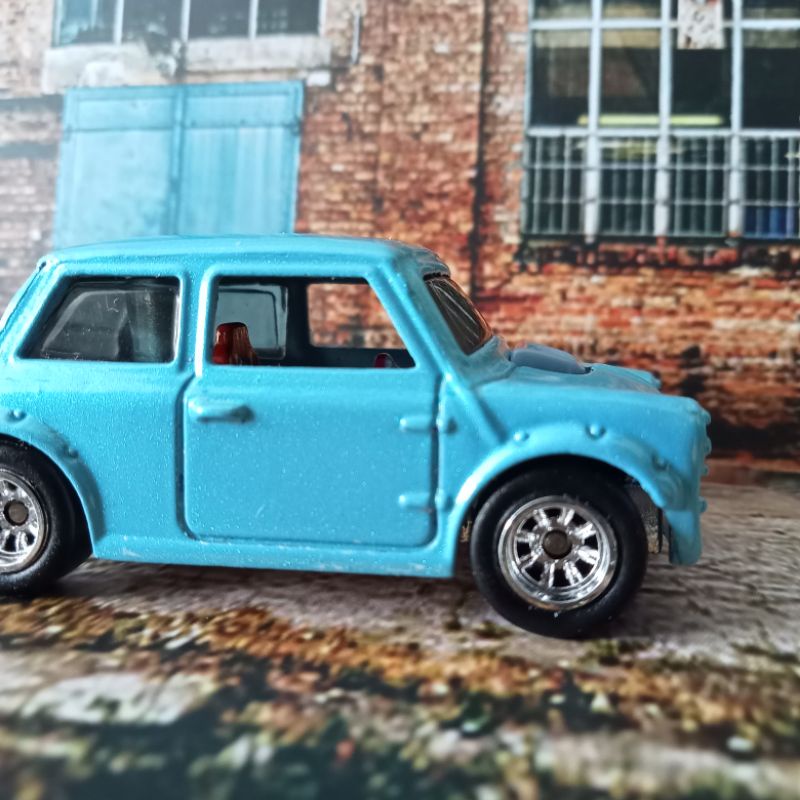 Custom The Italian Job Morris Mini Ban Karet Chrome Sky Blue Cyan Biru Langit Cooper Mr Bean Rubber 
