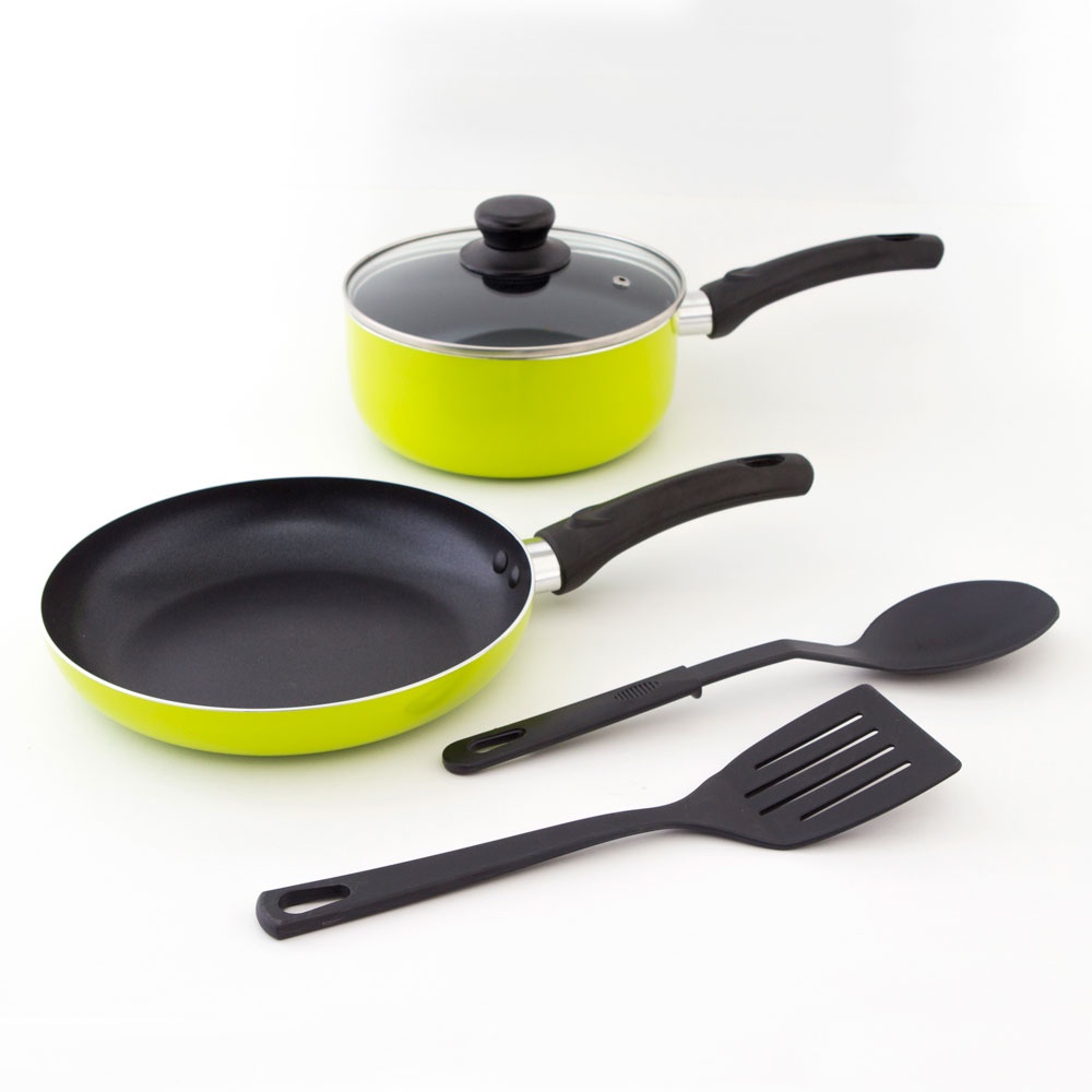 Panci Anti Lengket Plus Spatula dan Centong Panci Set 18cm 5pcs Kangaroo Emerald Cookware
