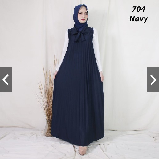 BD 704 - GAMIS PLISKET HYGET TANPA LENGAN TANGAN KUNTUNG BUNTUNG MURAH MUSLIM POLOS SINGLET ABG