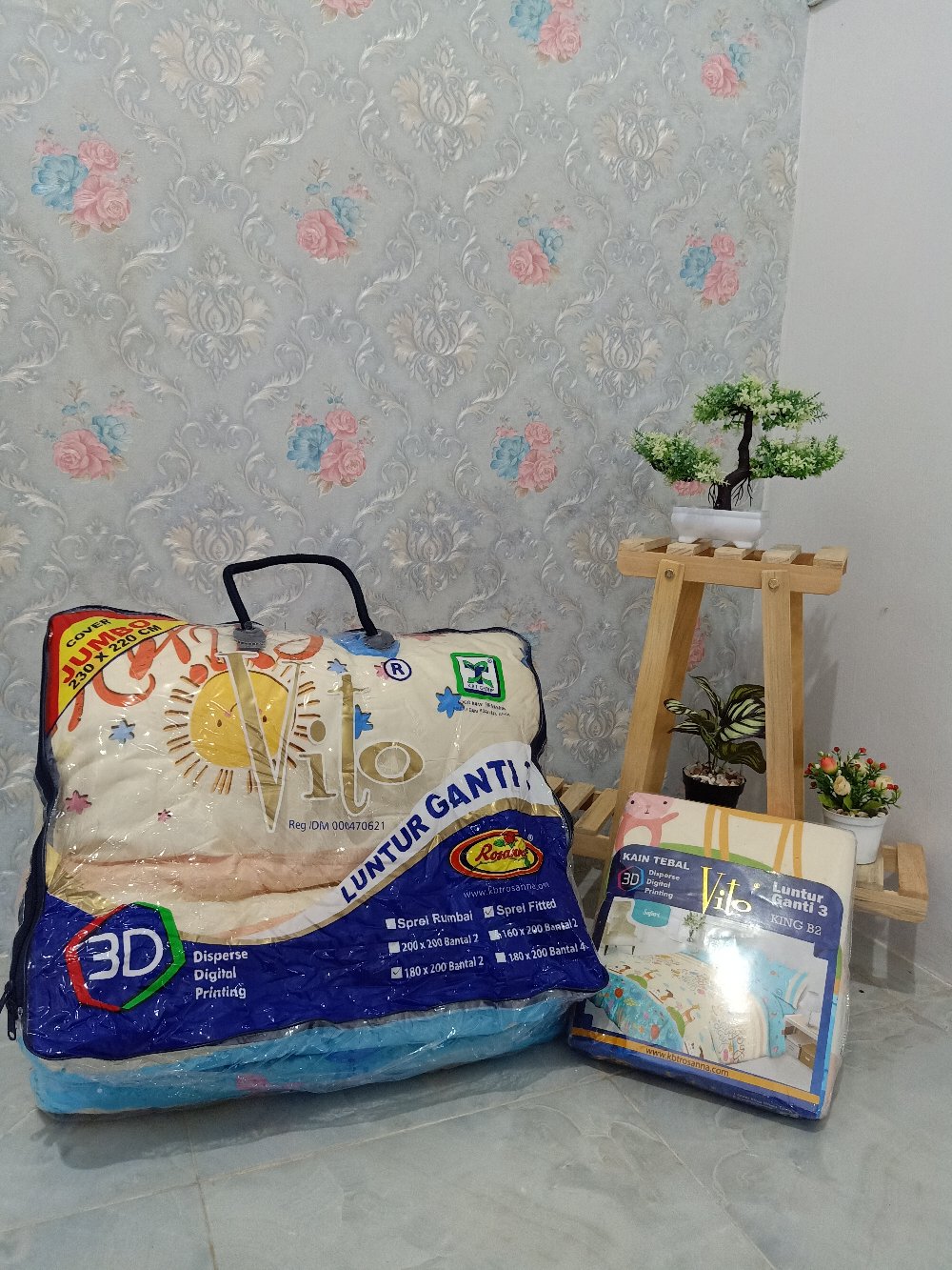 Vito Bedcover + Sprei 180x200 Motif Wedding Safari Modelista Kimberly Oakwood Pink - King 180 160 Bc