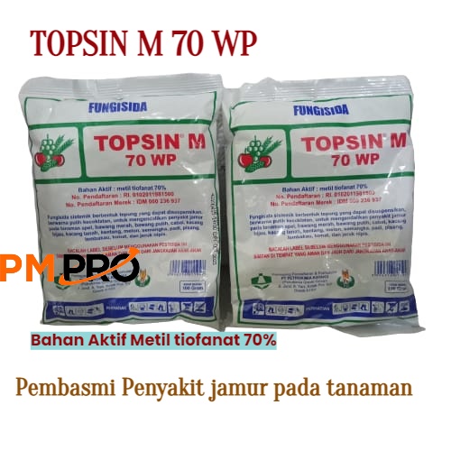 Fungisida Topsin M 70 WP 100 Gram Bahan Aktif Metil Tiofanat 70%  Obat Pembasmi Jamur Pada Cabai Pad