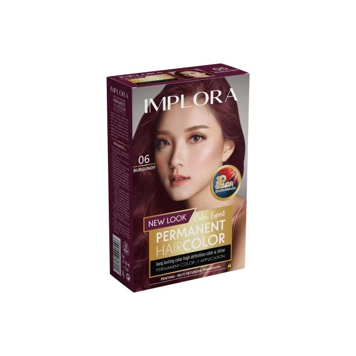 ❤ BELIA ❤ IMPLORA New Permanent Hair Color Semir Rambut (✔️BPOM)-H.Color 06. Burgundy