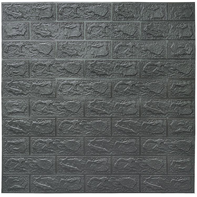 Wallpaper Foam Bata / Wallfoam 3D Emboss Dekorasi Dinding Berkualitas Termurah-A008 HItam