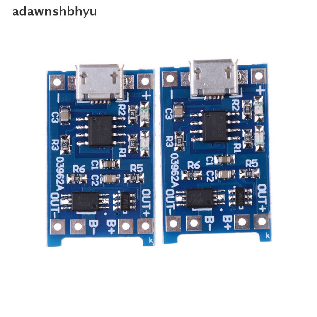 2pcs / Set Modul Papan Charger Baterai Lithium 5v Micro Usb 1a