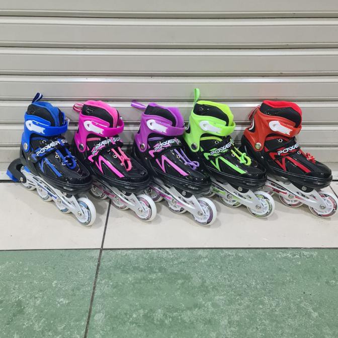 Sepatu Roda Anak Bajaj Inline Skate Merk Power Free Baut Bajaj - Orange, S Diskon5Persen