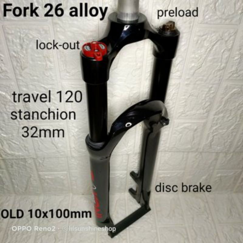 Fork Garpu MTB 26 Alloy Travel 120 Sakoni with Lock and Preload