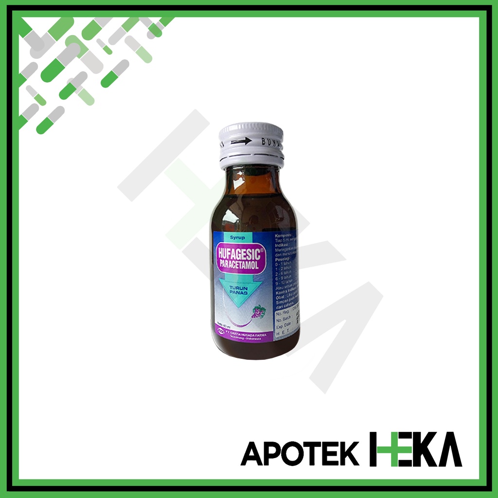 Hufagesic Sirup 60 ml - Sirup Turun Panas Demam Anak Rasa Anggur (SEMARANG)