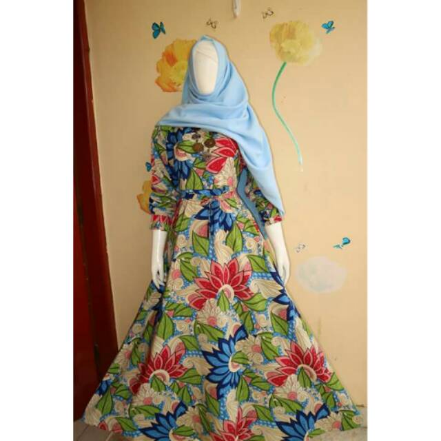 Gamis Merak Merah Biru