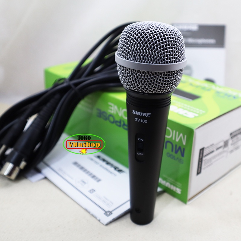 Mic Kabel Shure Asli Shure-SV-100 Microphone Original Mikropon Mik Ori