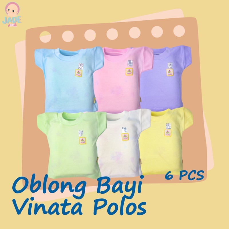 6 PCS OBLONG BAYI VINATA POLOS - ATASAN BAYI VINATA POLOS MURAH