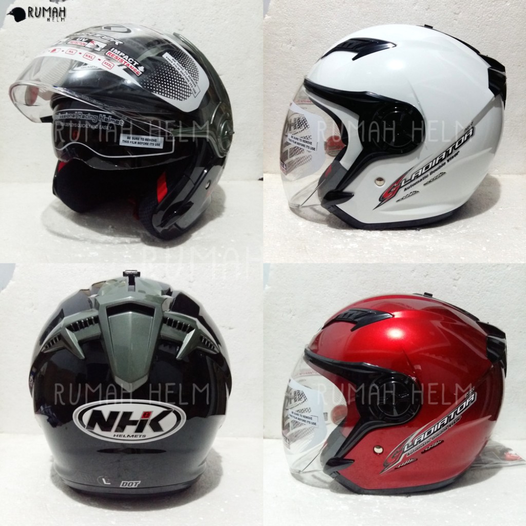 Helm NHK Gladiator Double Visor Solid Polos