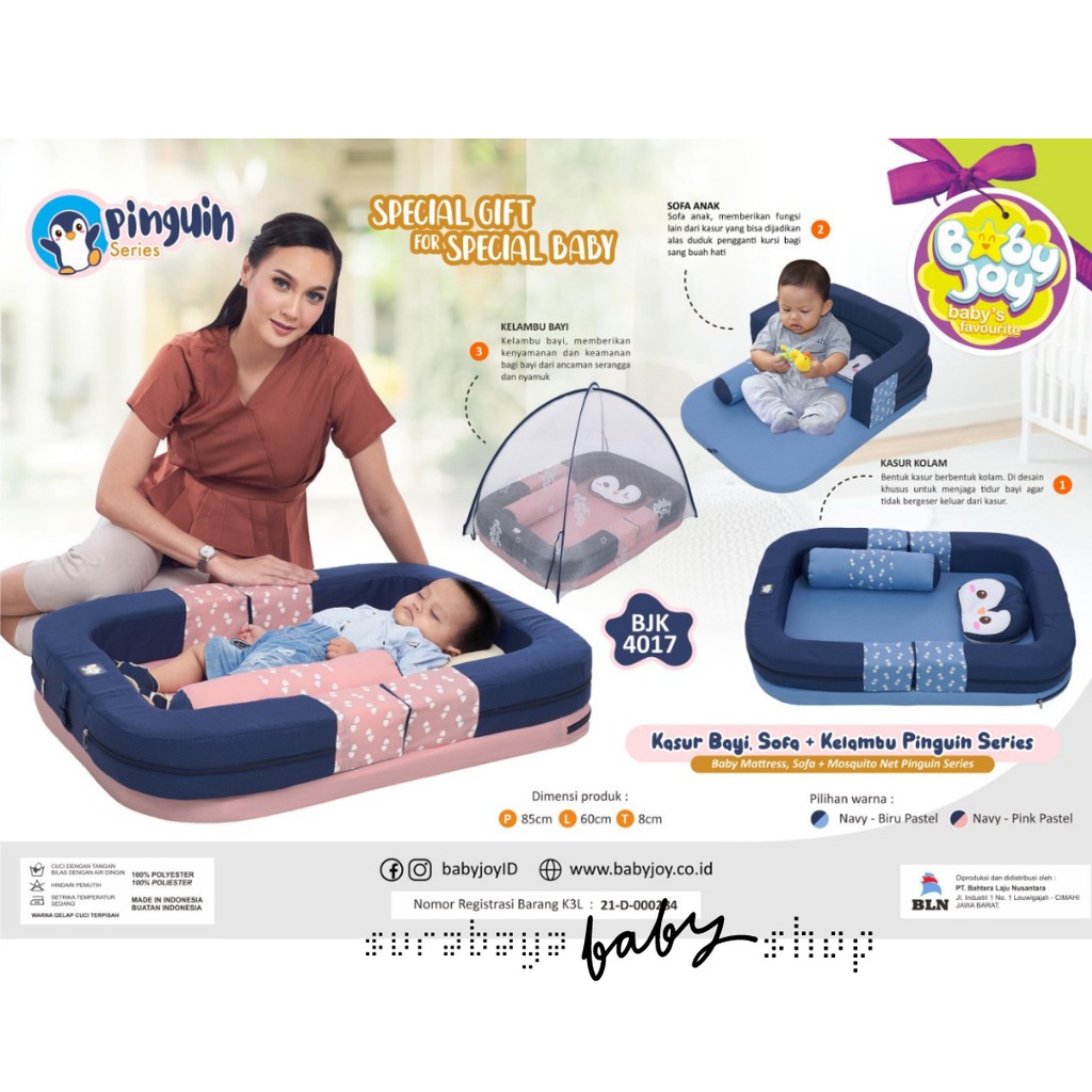 BABY JOY  KASUR SOFA + KELAMBU PINGUIN SERIES BJK4017