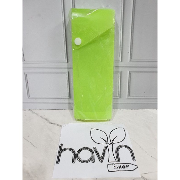 kotak pensil slot kancing/kotak pensil laci/pensil case/tempat pensil-Hijau Muda
