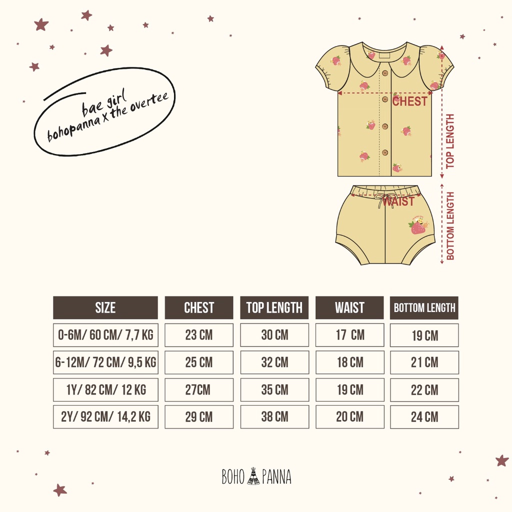 Baju Bayi Setelan Anak Perempuan Newborn 0 6 Bulan 1-2 Tahun Boho Bae Girl BOHOPANNA X THE OVERTEE