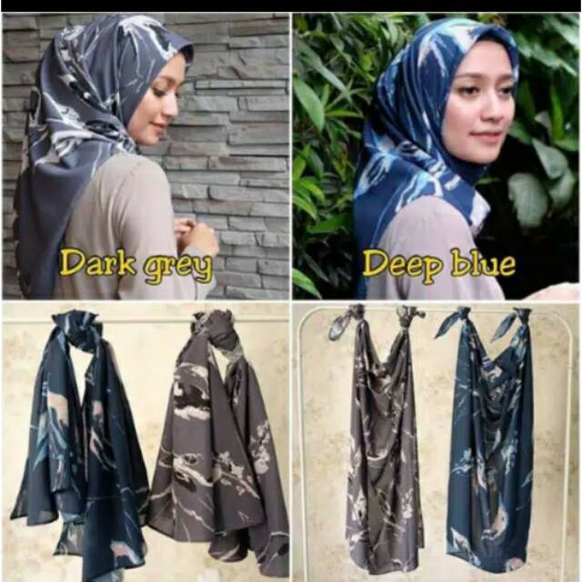 Preloved HL Premium Scarf Naomi Deep Blue