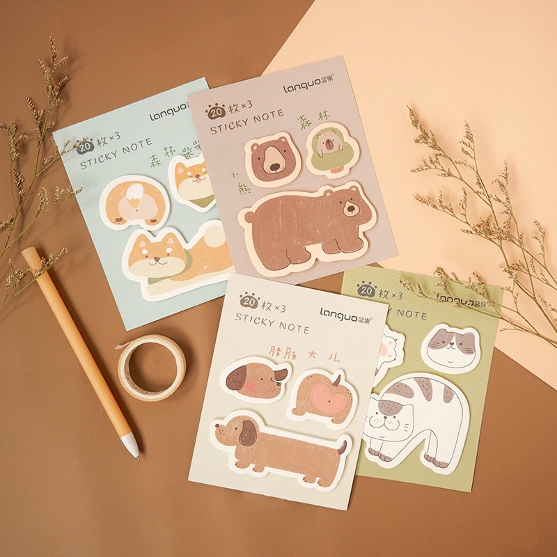 

Sticky Notes Set Lucu Gambar Binatang Hutan