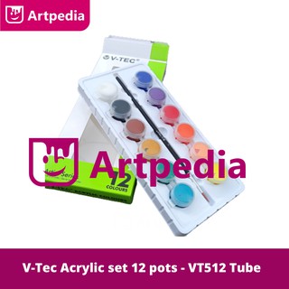 Jual Cat Akrilik - Cat Acrylic Set 12 / VTEC Acrylic Paint 12 Colour VT
