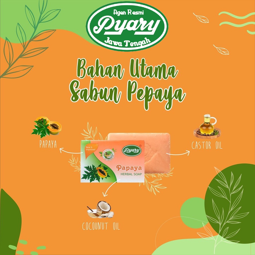 PAPAYA HERBAL SOAP by Pyary Original BPOM RI NA17190500009 atau Sabun Pepaya | Anti Aging Melembabkan dan Mencerahkan kulit