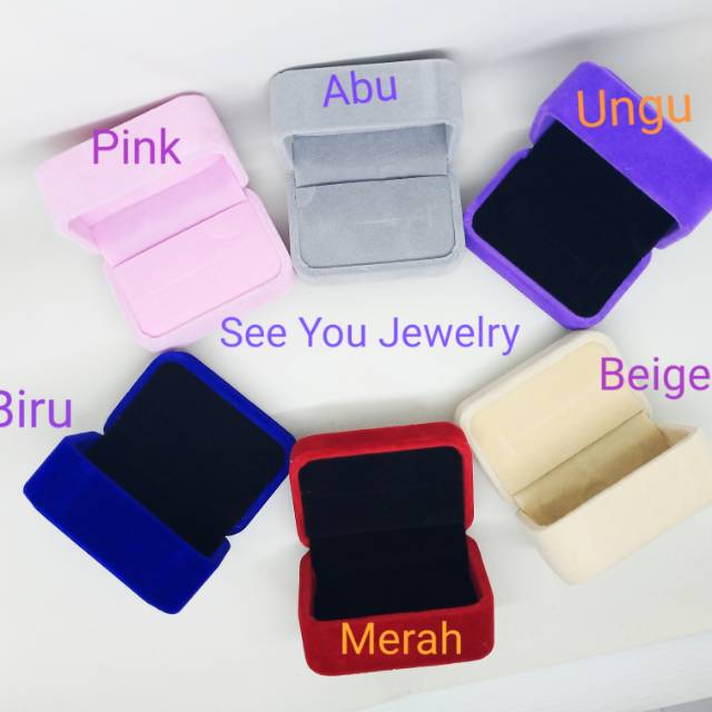 Kotak Cincin Kotak Perhiasan Kalung Beludru Velvet Ring Box