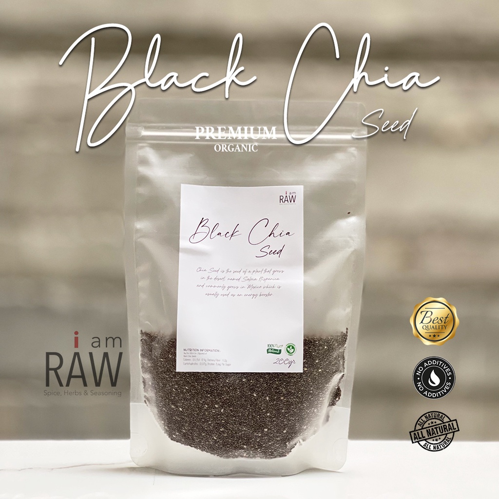 

IAM RAW ORGANIC BLACK CHIA SEEDS PREMIUM | ORGANIC CHIA SEED