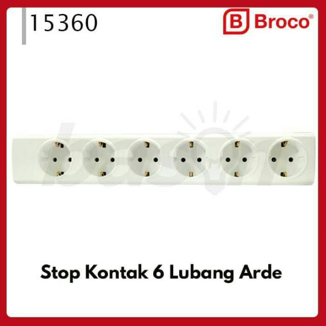 Stop Kontak Arde 6 Lbg Outbow BROCO (Child Protective) Non CP.