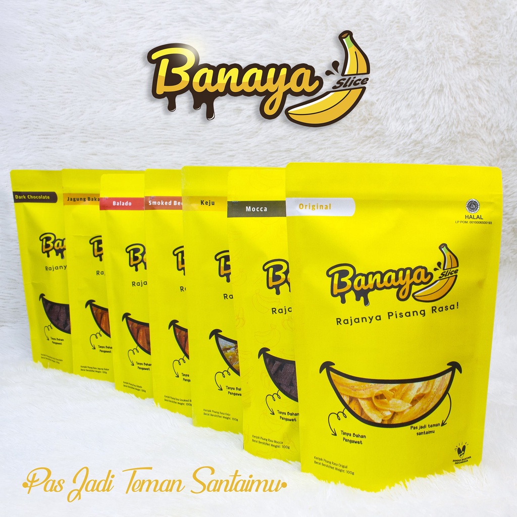 

Banaya Slice Keripik Pisang Aneka Rasa - Snack Oleh Oleh Khas Lampung Makanan Ringan Kripik Empuk Renyah Gurih yang Cocok Buat Cemilan Bersama Teman dan Keluarga