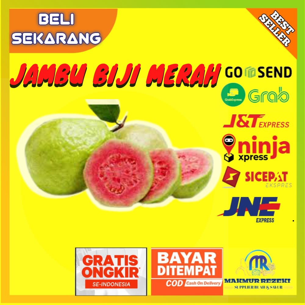 

BUAH JAMBU BATU JAMBU BIJI MERAH MURAH RED GUAVA BUAH LOKAL MANIS SEGAR ISI 4-7 PER KILO 1 KG