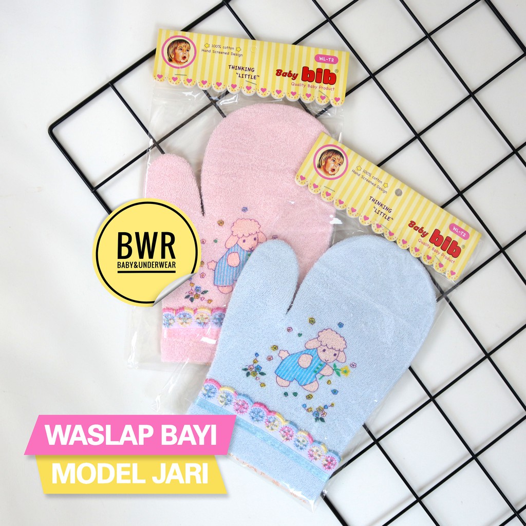 Waslap Bayi Baby BIB Jari | Waslap Tangan Mandi Bayi Kain Lembut Model JARI || Bwr IX