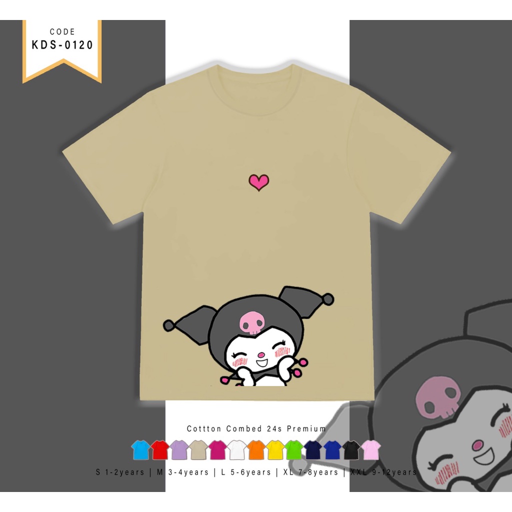 T-SHIRT KIDS / KAOS ANAK-ANAK BERGAMBAR KUROMI / CUSTOM TEE / MURAH