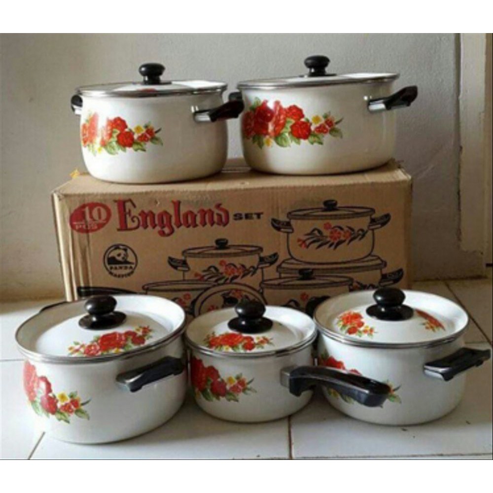 Panci England Set Enamel Maspion isi 10pcs Berkualitas