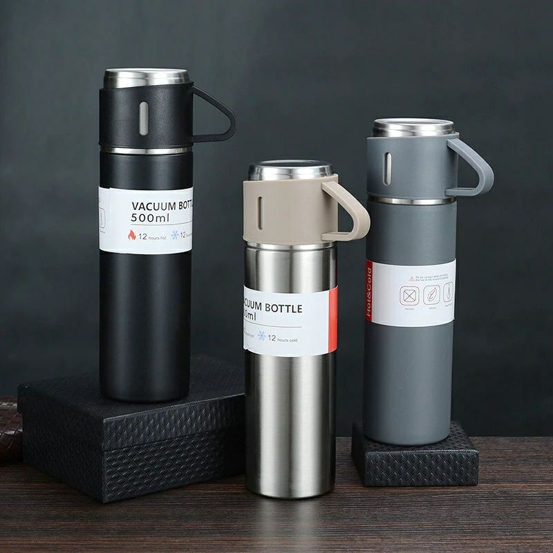 Set Termos Sultan 3 in 1 / Set Termos Mini Vacuum Flask 500 ML / Termos Stainless Steel SUS304 Anti Korosi / Termos Cangkir 3in1