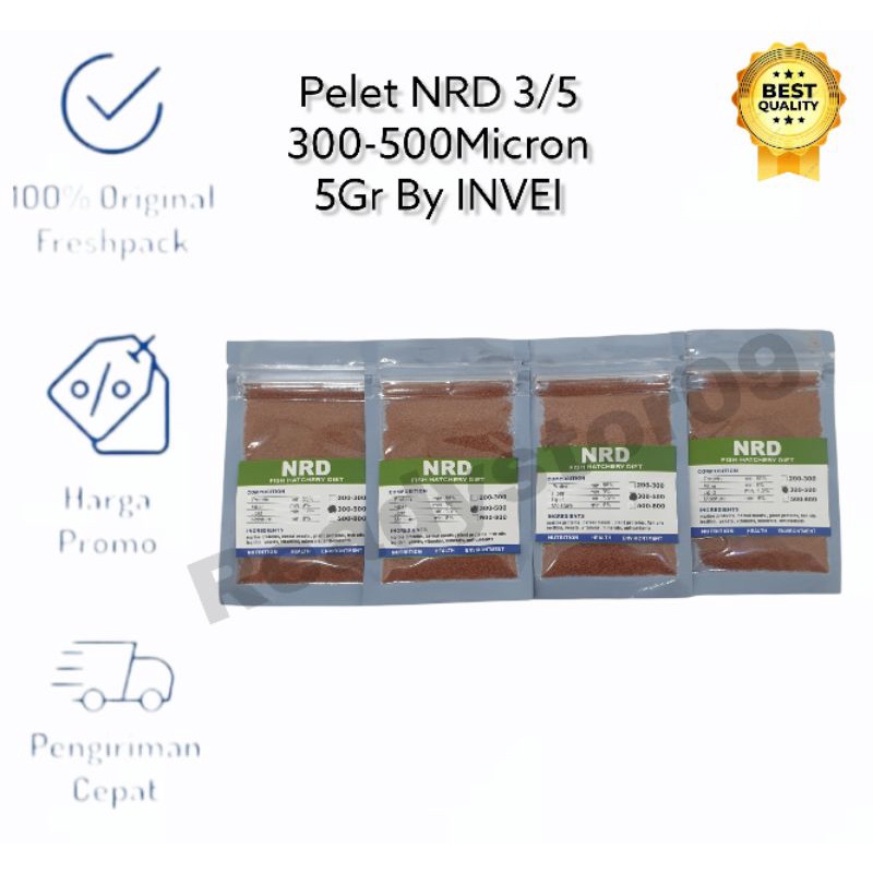 Pelet NRD 3/5 300-500Micron 5Gr Original By Invei Pakan Guppy Tetra Cupang Dll