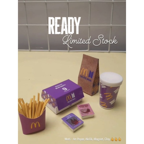 BTS MEAL MCD MINIATUR MAGNET FREE PC ALL MEMBER