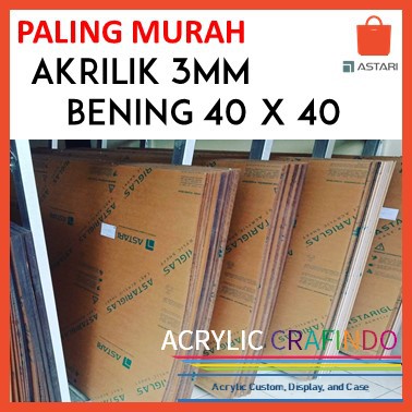 

acrylic / akrilik / mika potongan 3MM Bening Uk: 40 x 40