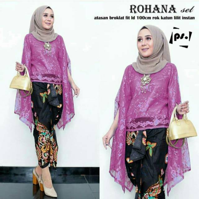 GROSIR BATIK SET ROHANA BROKAT